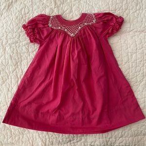 Rosalina Pink Smocked Smock Dress